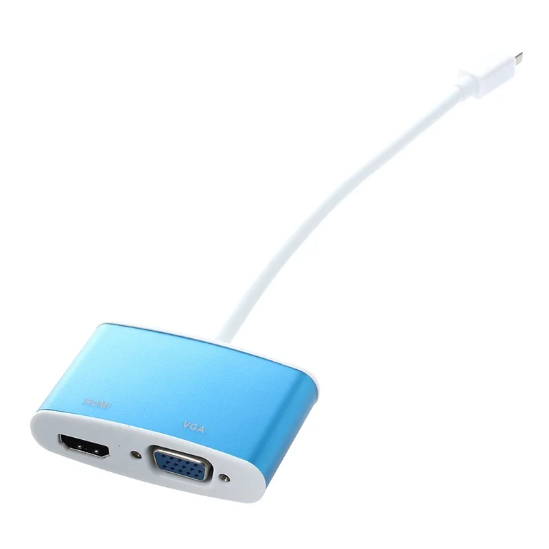 Премиум алюминиевый V1.3 Full HD 1080P Mini DP порт дисплея к HDMI и VGA синий адаптер 2 в 1 для Apple