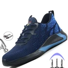 Защитные рабочие ботинки DAILOU для мужчин, рабочие ботинки со стальным носком, неразрушаемые строительные безопасные рабочие кроссовки для мужчин