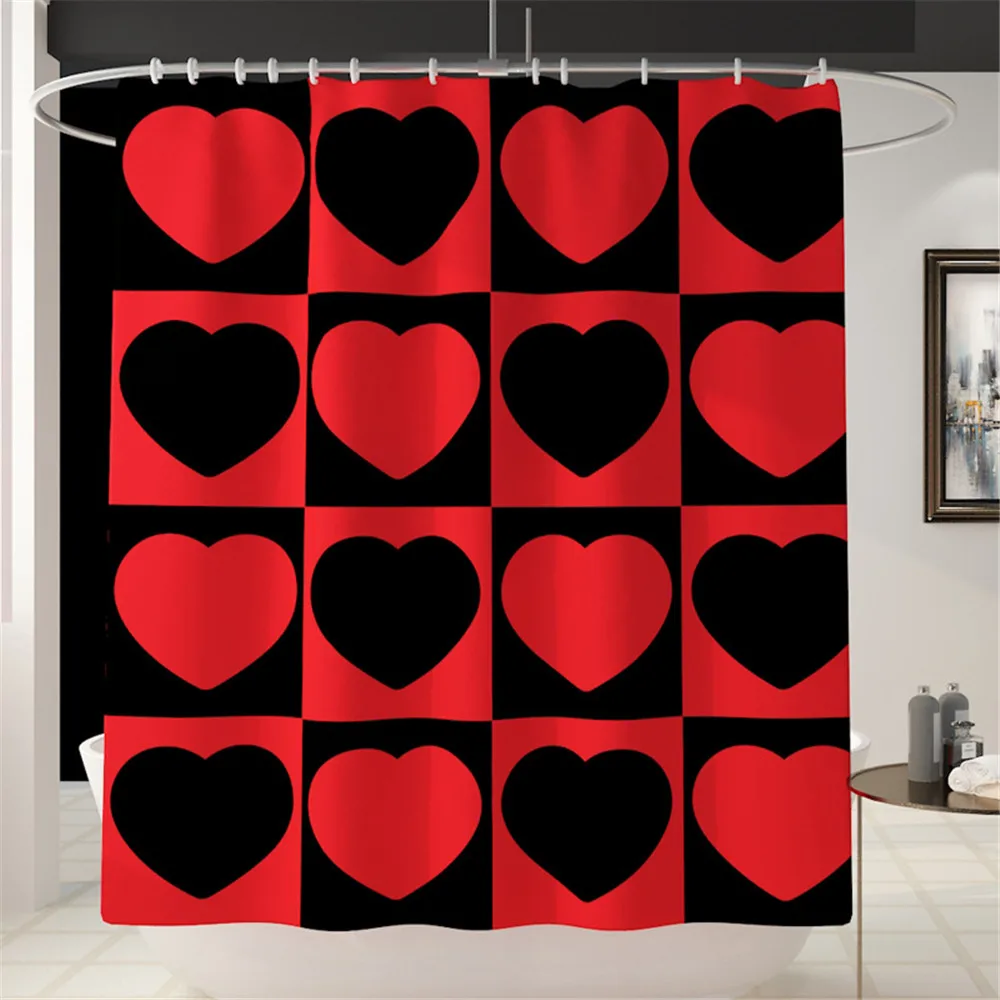 Занавеска для душа на День святого Валентина занавеска ванной комнаты с