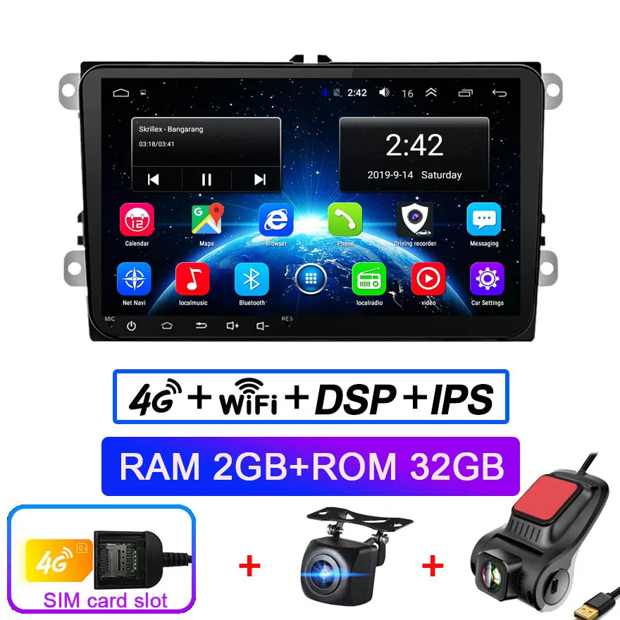 " Android 8,1 автомобильный радиоприемник gps навигатор для Volkswagen Skoda Octavia golf 5 6 touran passat B6 polo tiguan yeti rapid multimedia