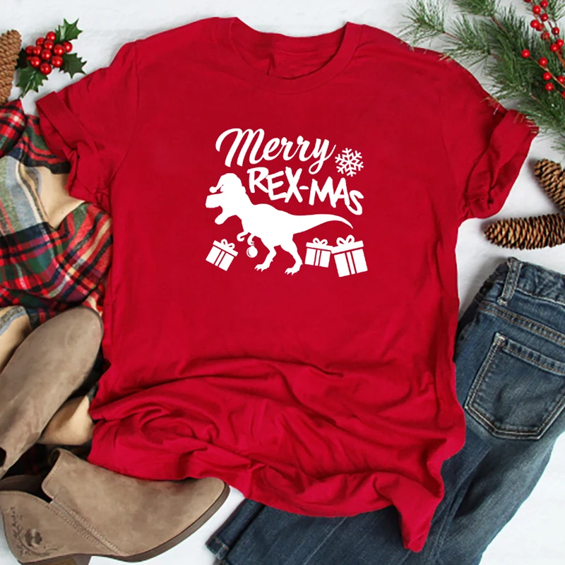 Веселая Рождественская женская футболка с графикой хлопковая Футболка круглым