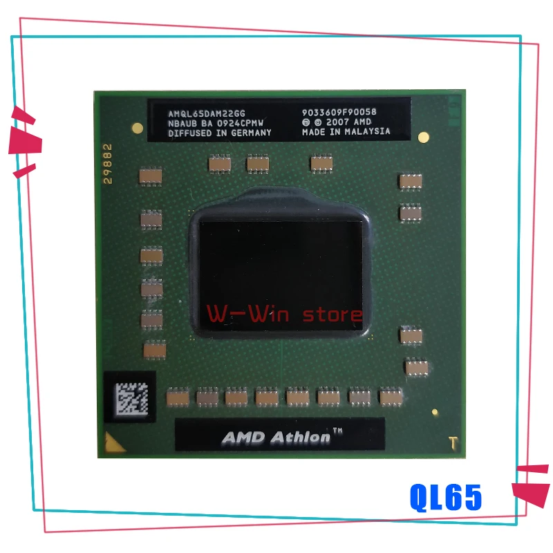 

Процессор AMD Athlon 64 X2 QL-65 QL 65 QL65 2,1 ГГц двухъядерный двухпоточный процессор AMQL65DAM22GG разъем S1