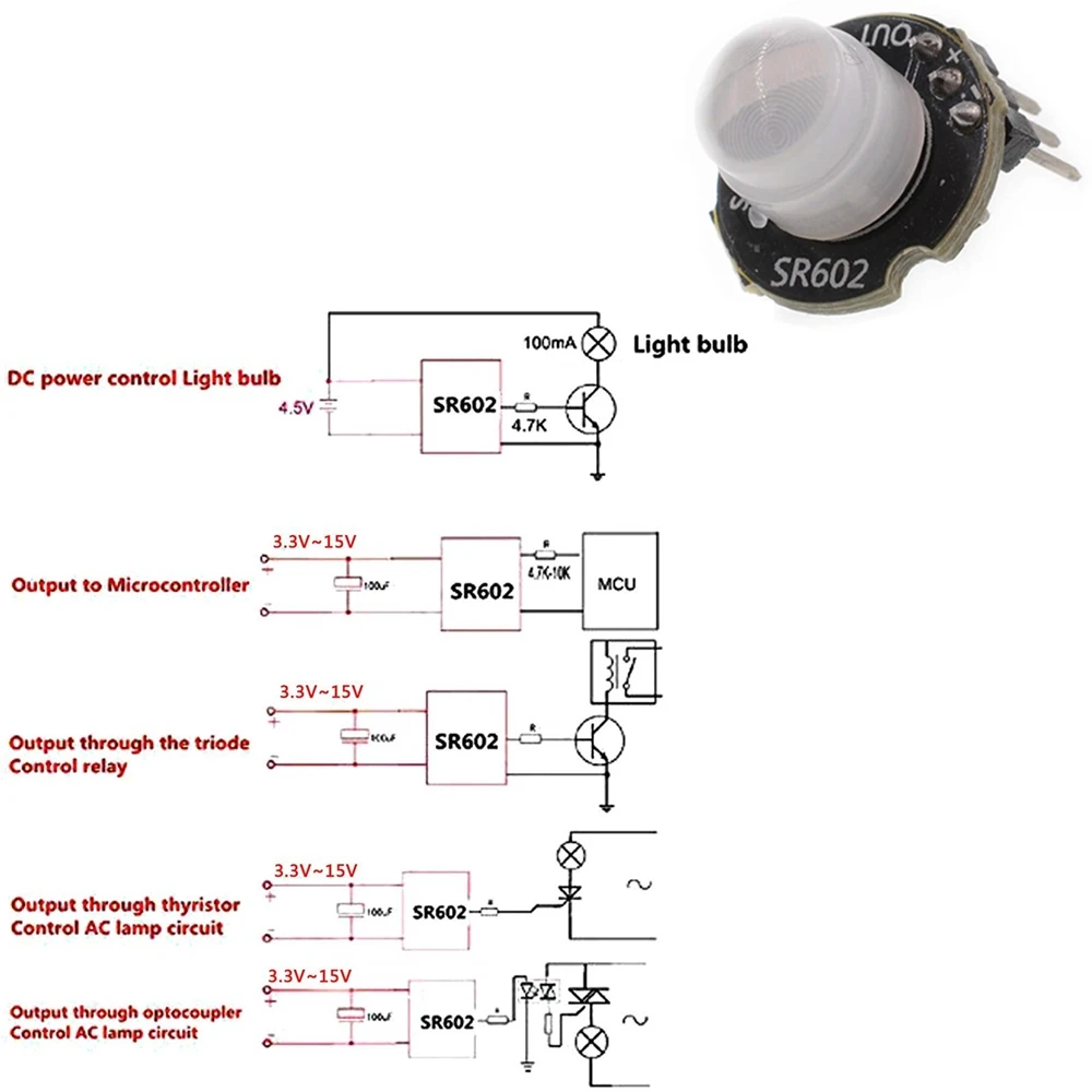 SR501 SR505 SR602 AM312 Adjust IR Pyroelectric Infrared Mini PIR Switch Module Motion Sensor Detector for arduino | Обустройство дома