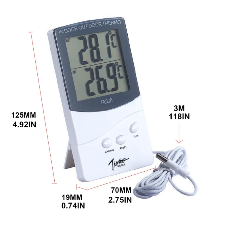 

TA338 High-precision Electronic Thermometer with Probe Double Digital Display