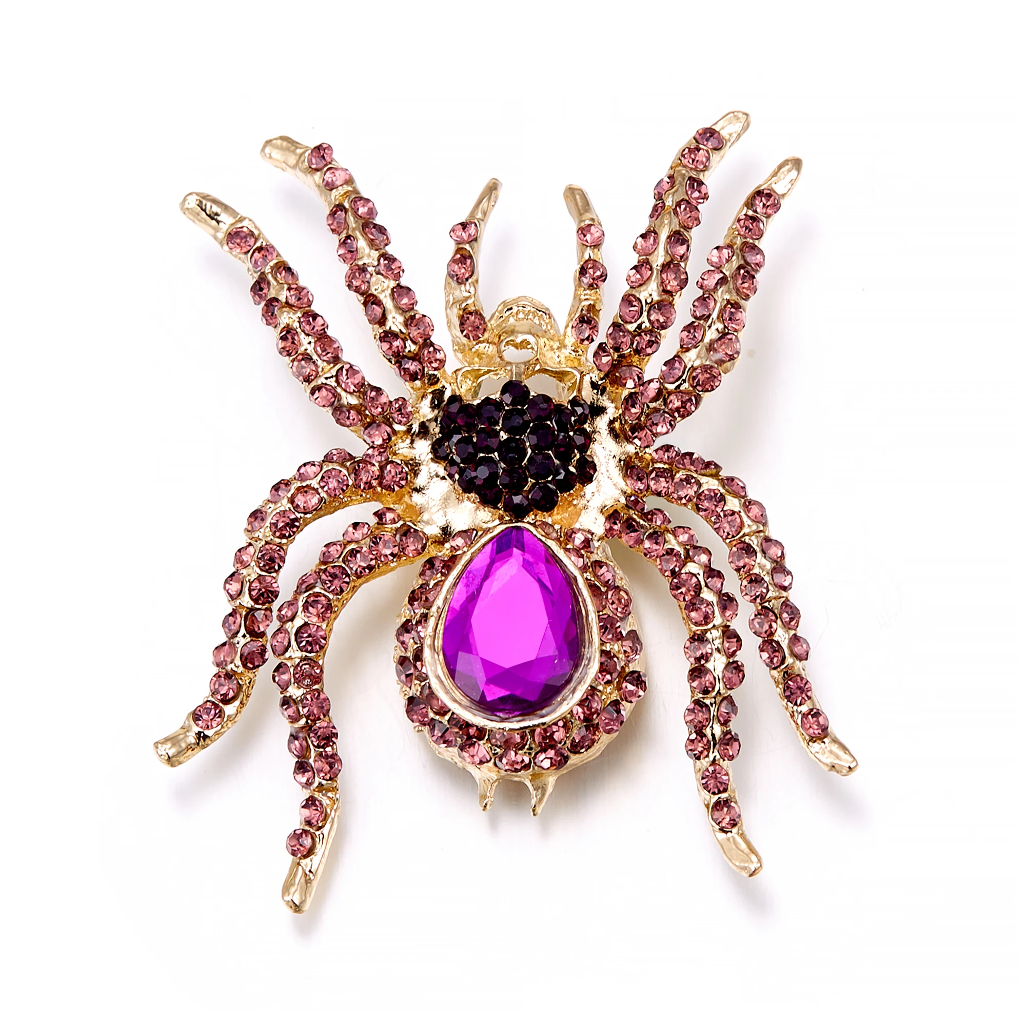 Брошь женская черная многоцветная с черепом брошь в виде паука заколки животными