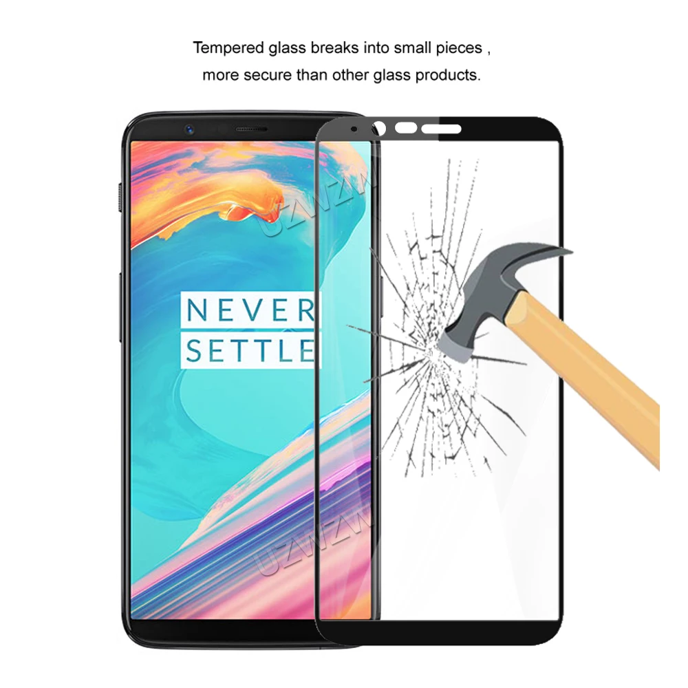 for oneplus 5t full coverage tempered glass phone screen protector protective guard film 2 5d 9h hardness free global shipping