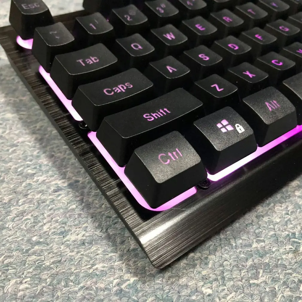 

G081 Gaming Keyboard Ultra-thin Rainbow LED Backlit Keyboard USB Wired Floating Keyboard Silent Ergonomic Waterproof Keyboard
