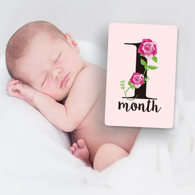 Foto de aniversario de beb&eacute; para capturar tarjetas de momentos especiales del primer a&ntilde;o de su beb&eacute;-Juego de 12 tarjetas fotogr&aacute;ficas, accesorios de fotograf&iacute;a-3