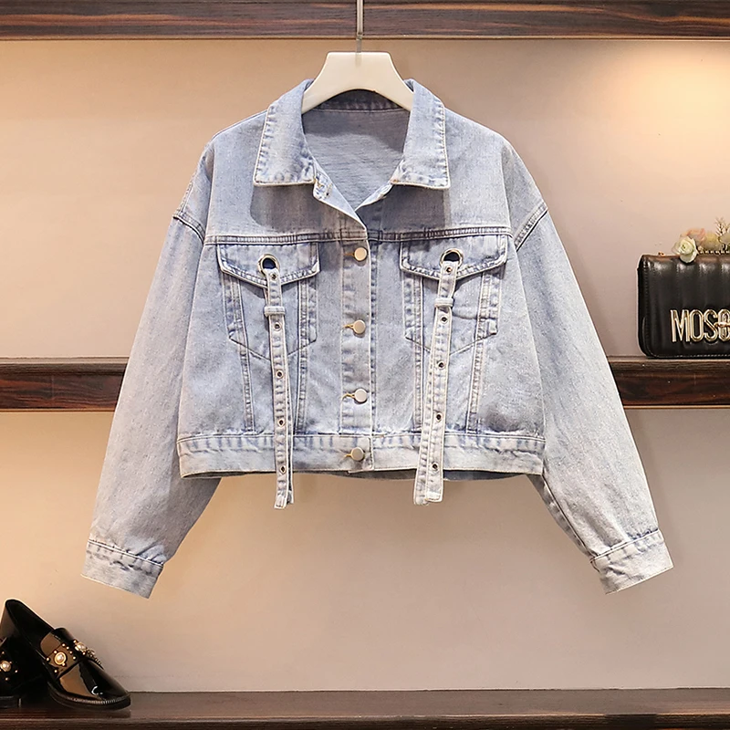 Весенняя Новинка 2020 модная джинсовая куртка + платье костюм из двух предметов