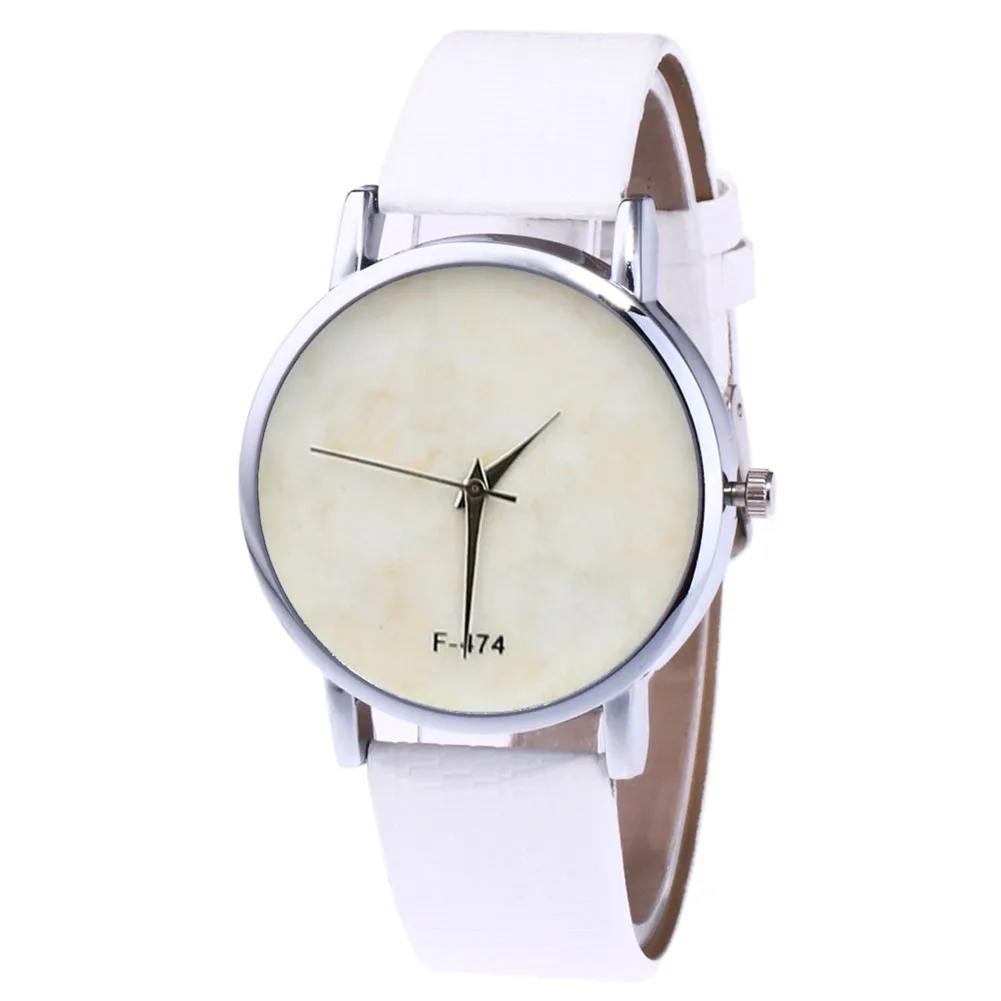 

Simple Quartz Watch Faux Leather Band Blank Round Dial Casual Watches For Men Women Relojes Para Mujer