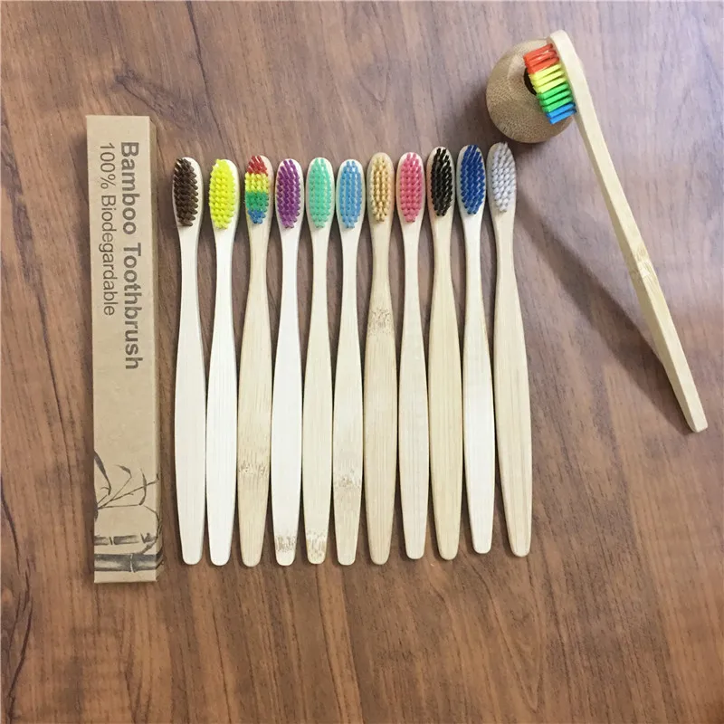 Зубная щетка 10 шт. биоразлагаемая с бамбуковой ручкой |