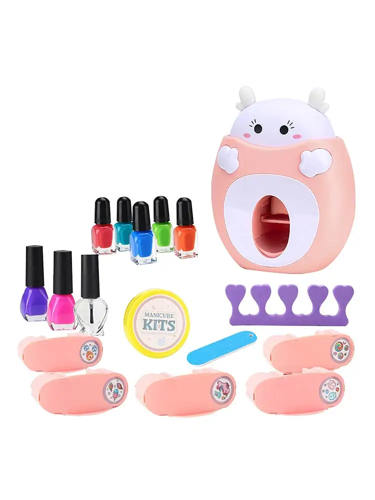 

Newbirn Baby Girls Nail Art Kit Nail Stamper Playset Simulation Nail Beaty Tools Toys Girls Make-up Cosmetic Gift for Girls