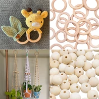 5 56 5cm round circle wooden ring craft unfinished wood beads diy wooden beads garland children kids teething wooden ornaments