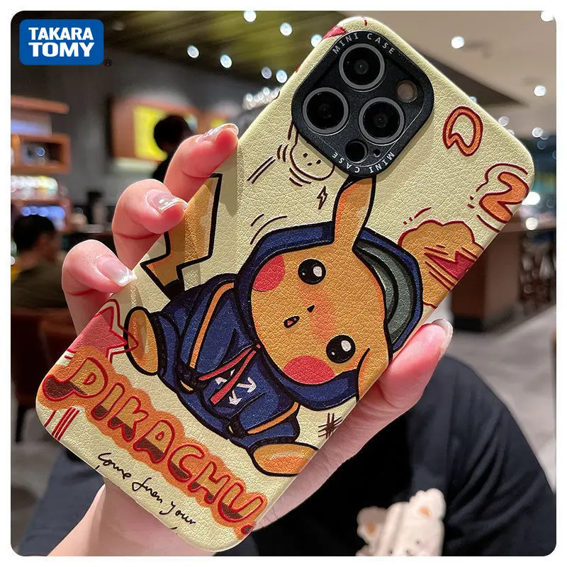 

Чехол для IPhone 7/8P/X/XR/XS/XSMAX/11/12Pro/12mini с изображением покемона Пикачу, расписанный вручную