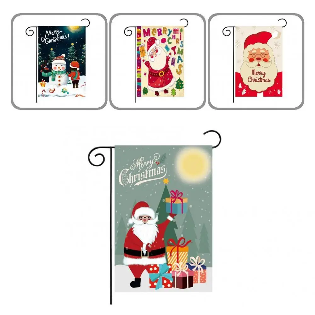 

Wear Resistant High Quality Winter Christmas Rustic Outdoor Decorative Flag Beautiful Festival Flag Versatile for Party