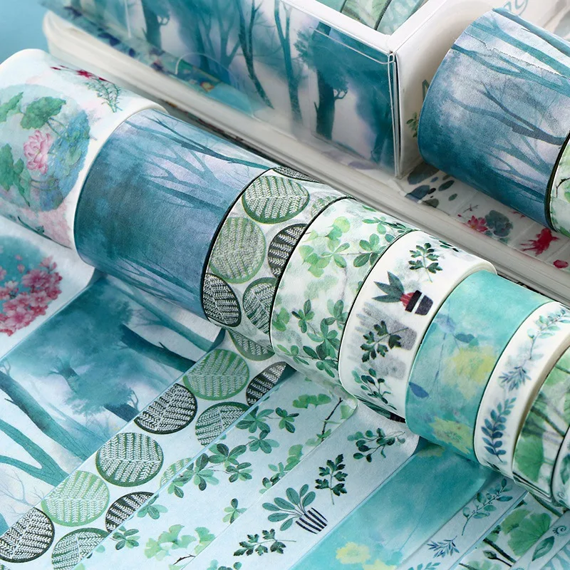 

10Pcs/Set Decorative Kawaii Washi Tape Set Japanese Paper Stickers Japanese Stationery Scrapbooking Supply B & 10Pcs E