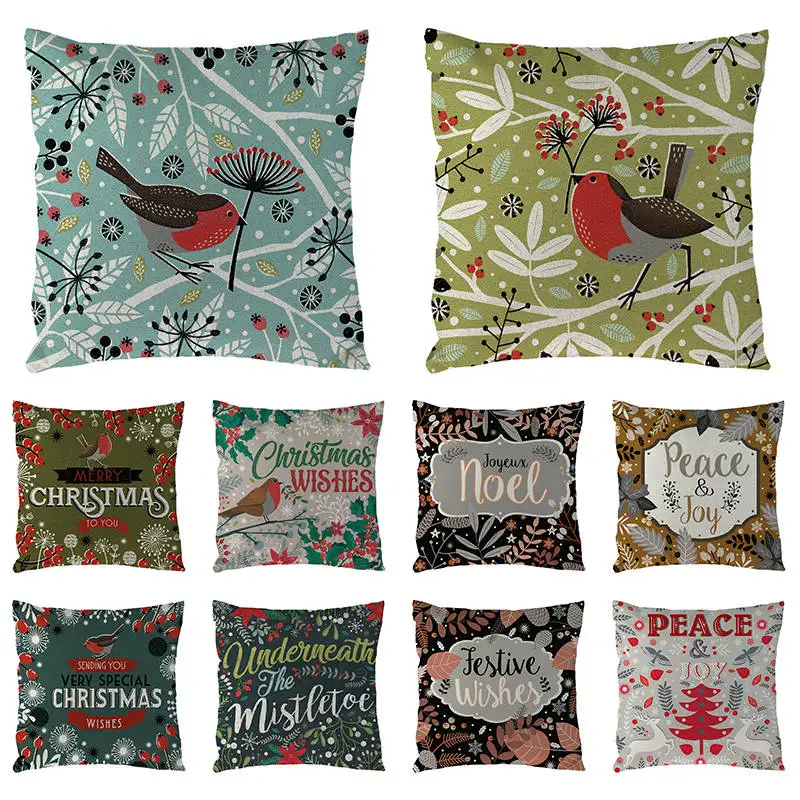 Рождественские наволочки для подушек льняная наволочка дивана домашний декор
