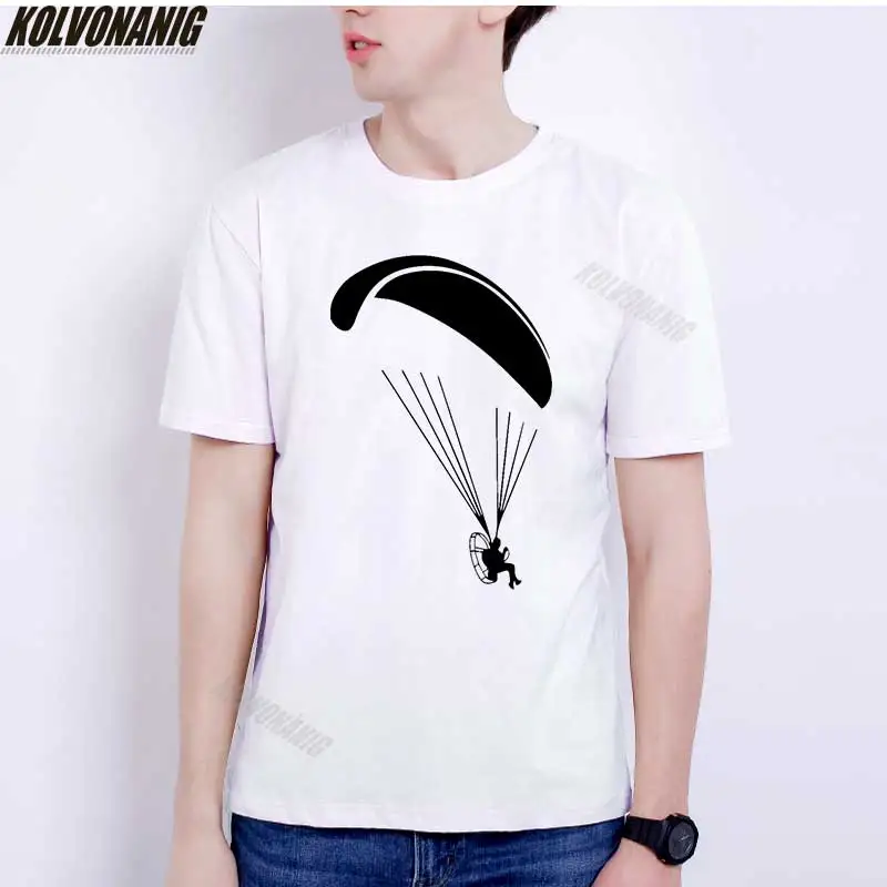 

Flying powered Skydiving Printed T-Shirt Cool Men's Tracksuit Tees Cotton Short Sleeve Hip hop T Shirts Branded Men's Clothing