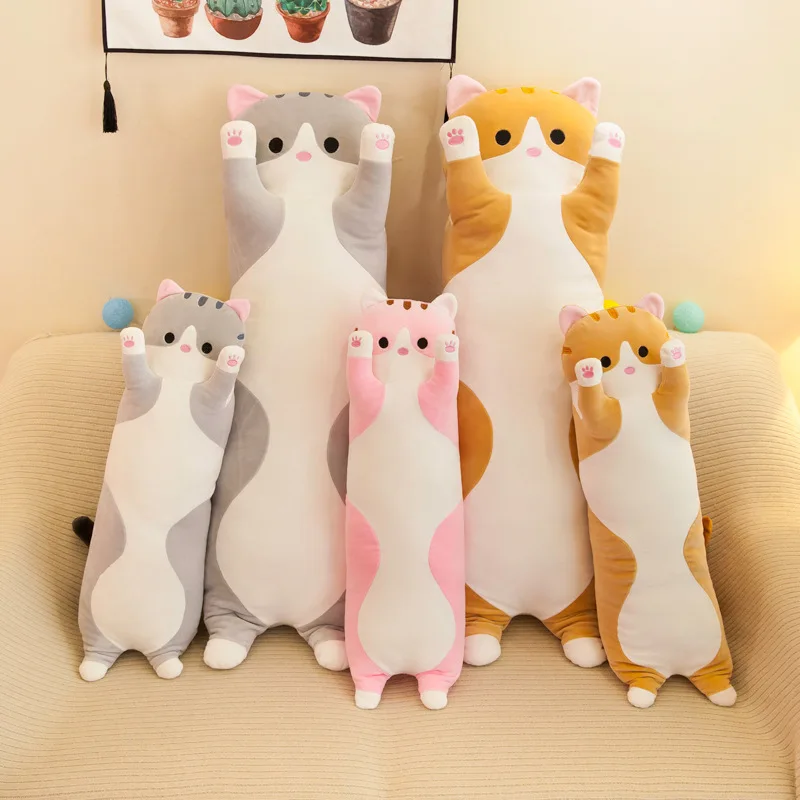 

50-130CM Plush Toys Animal Cat Doll Cute Creative Long Soft Toys Office Break Nap Kids Sleeping Pillow Cushion Stuffed Gift Doll