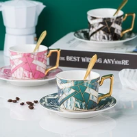 creative ceramic coffee cup dish simple office cup afternoon camellia tea cup mug ethiopian coffee cup set saba