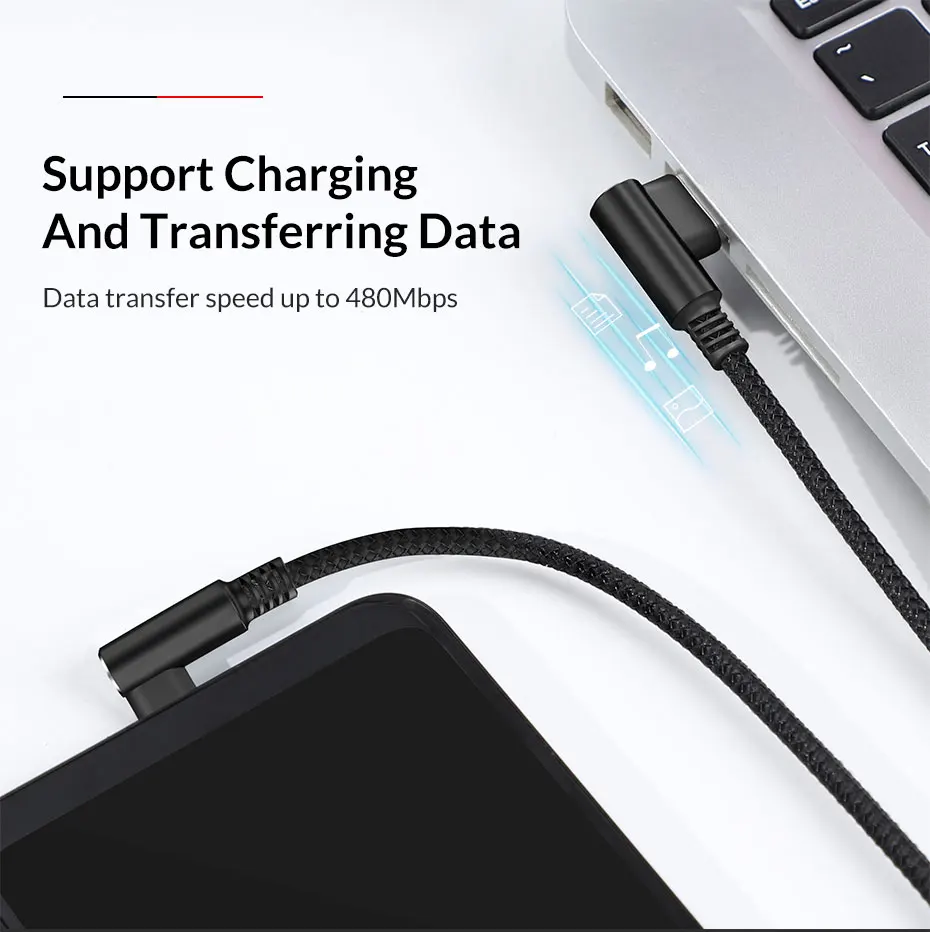 TOPK 90 usb-кабель для быстрой зарядки usb type C кабель 3а L-shape type-C мобильный кабель передачи данных телефона для samsung huawei Xiaomi