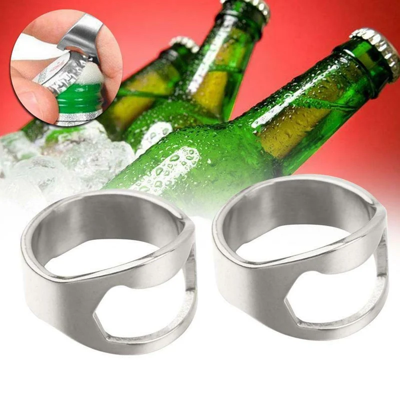 Zwмногофункциональная открывалка для бутылок портативное кольцо из нержавеющей