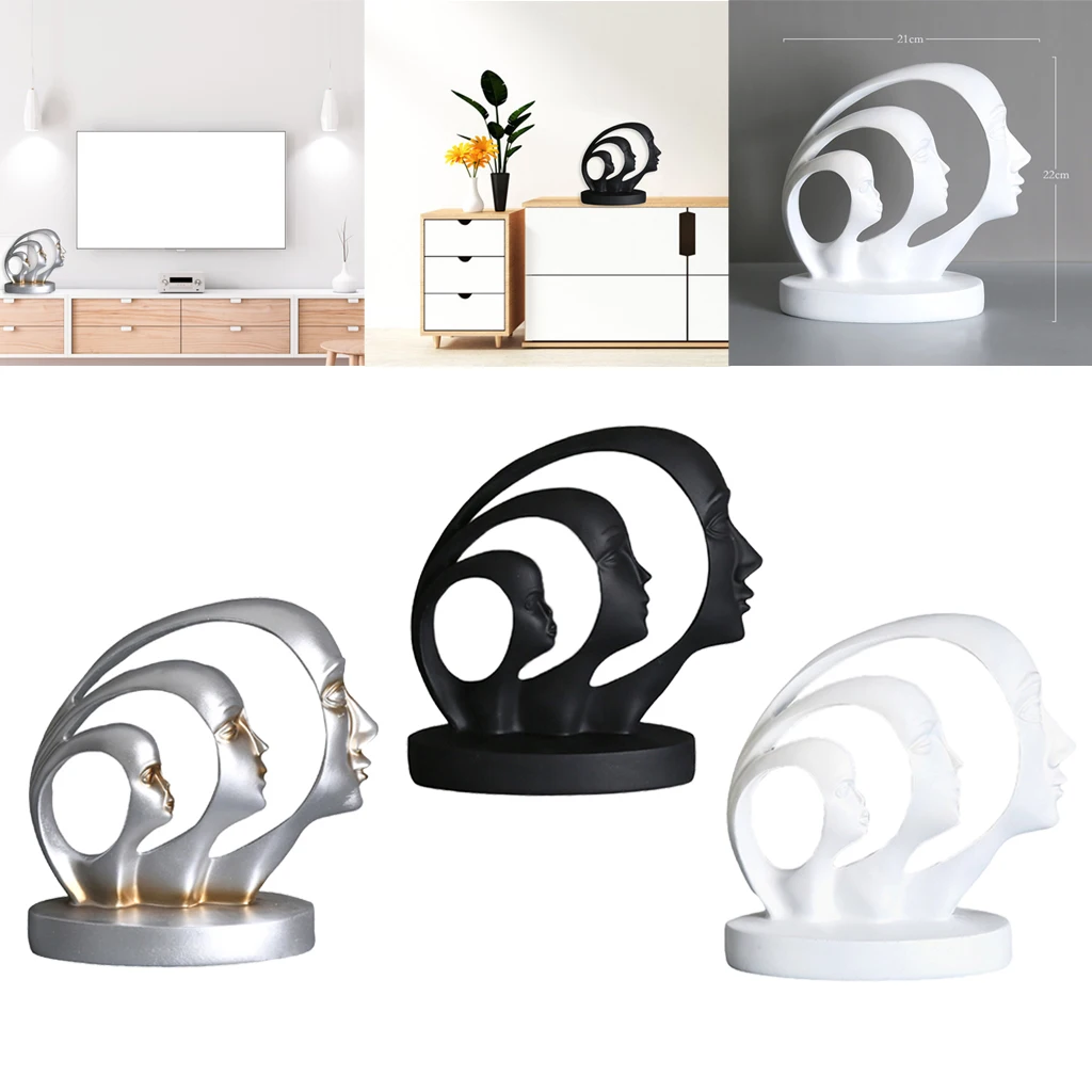 

Modern Art Abstract Face Sculpture Home Office Tabletop Resin Decoration