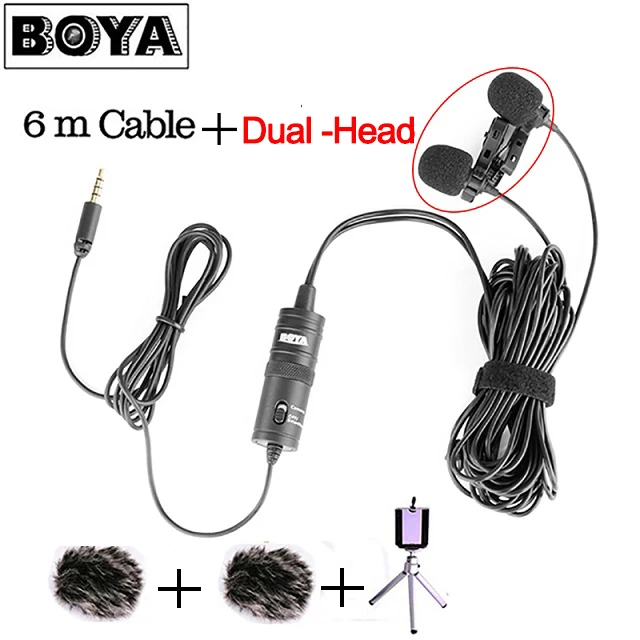 Boya By-m1 BY-M1DM Lav петличный микрофон всенаправленный конденсаторный микрофон 3,5 мм микрофон для Canon/iPhone DSLR аудио рекордеры - Цвет: BY-M1 New add Gift