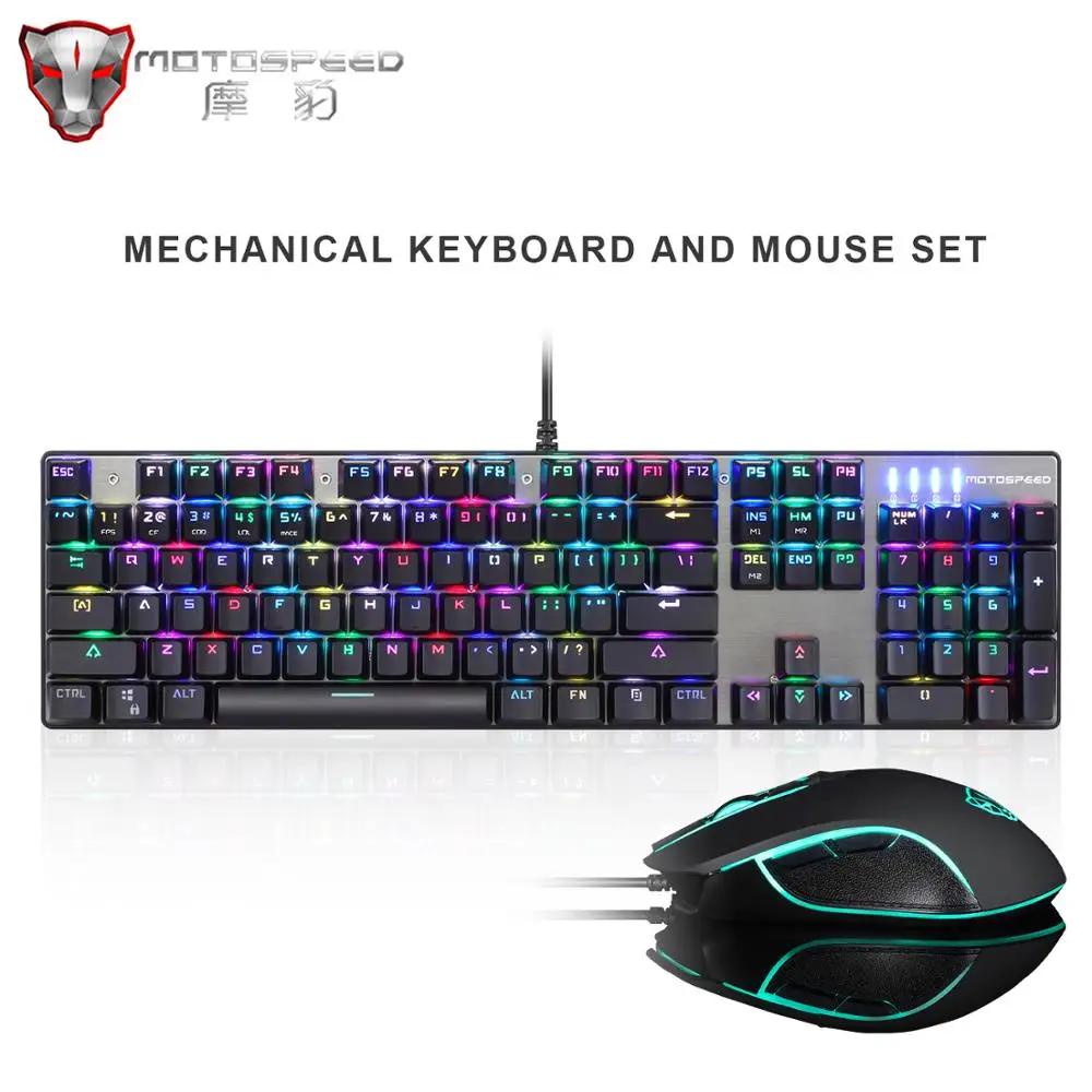 Оригинальная игровая механическая клавиатура Motospeed CK888 набор мышей RGB