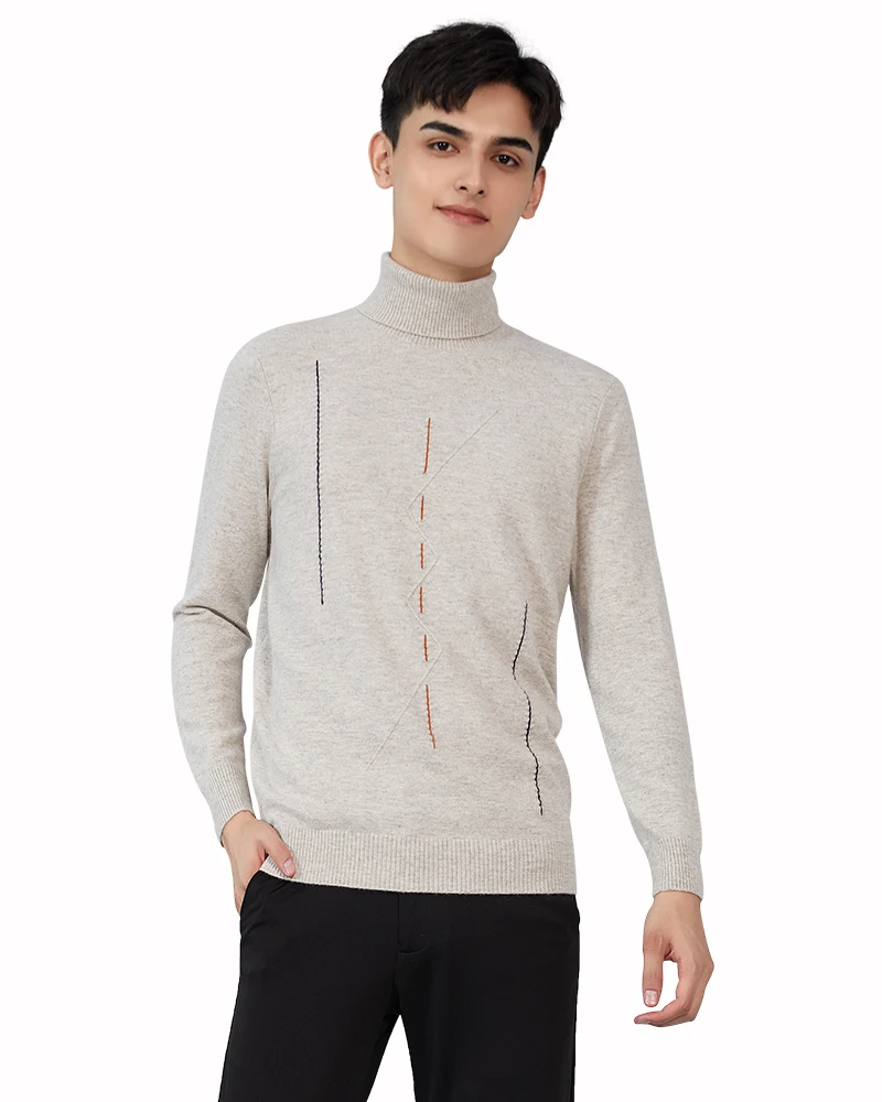 

Мужской 100% кашемировый пуловер Zhili с воротником-хомутом