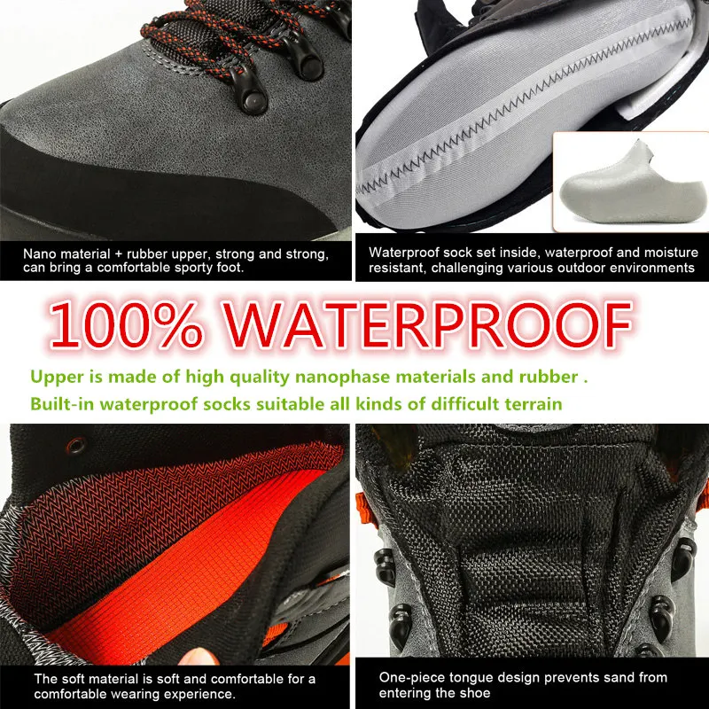 Cungel/зимние мужские 100% водонепроницаемые походные ботинки уличные горные