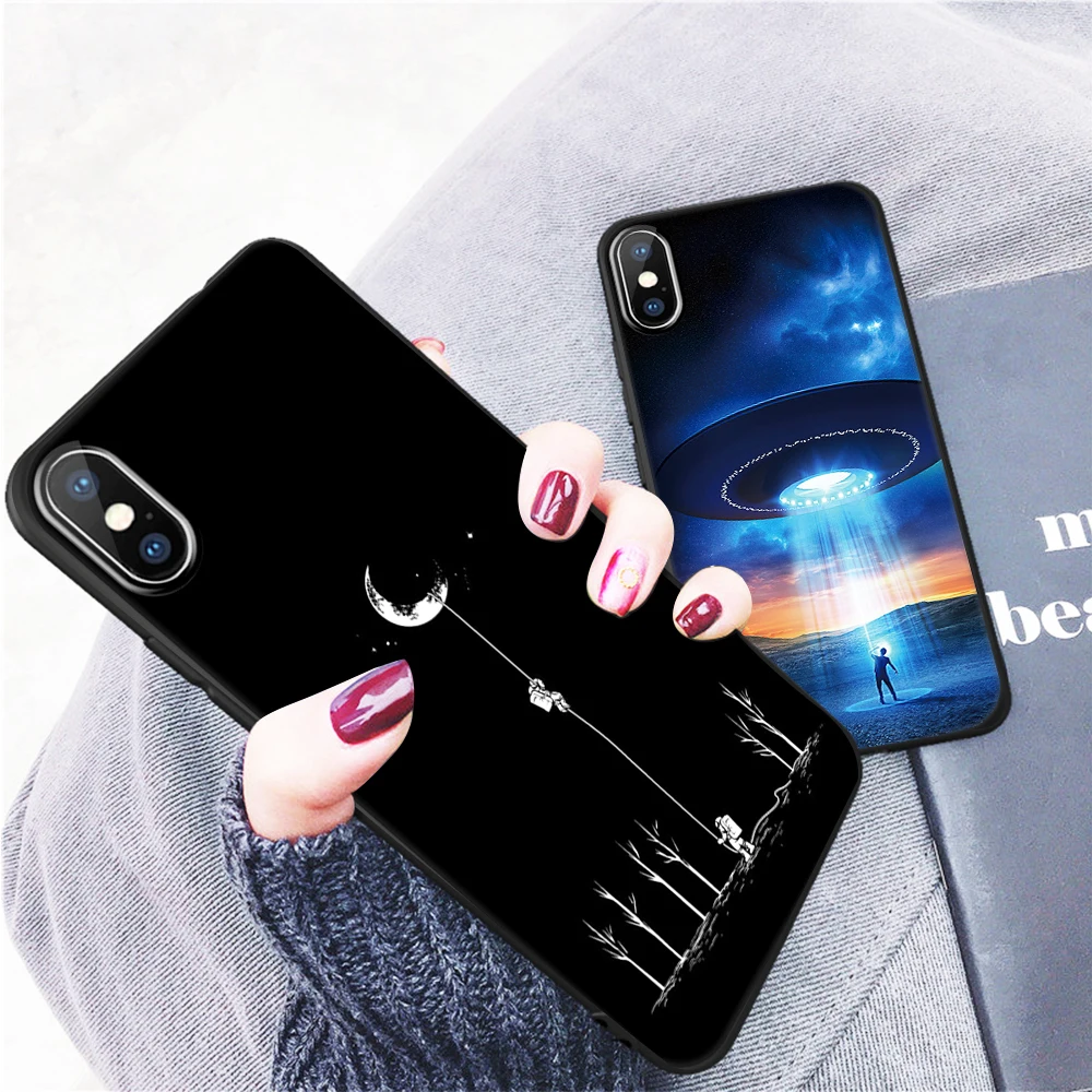 Модный чехол с рисунком для iPhone 11 Pro Max 12 матовый из ТПУ XS XR X 10 искусственной кожи