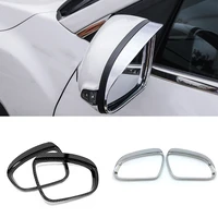abs chromecarbon fibre for hyundai kona encino 2018 2019 accessories car rearview mirror block rain eyebrow cover trim 2pcs