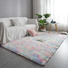 Новый коврик радужного цвета, мягкие плюшевые коврики для гостиной, противоскользящие напольные коврики для детской, спальни, пушистые коврики, прикроватный коврик