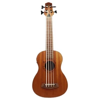 30 inch electric ukulele bass guitar full okoume wood guitar body natural color 4 string mini uk bass guitar children gift