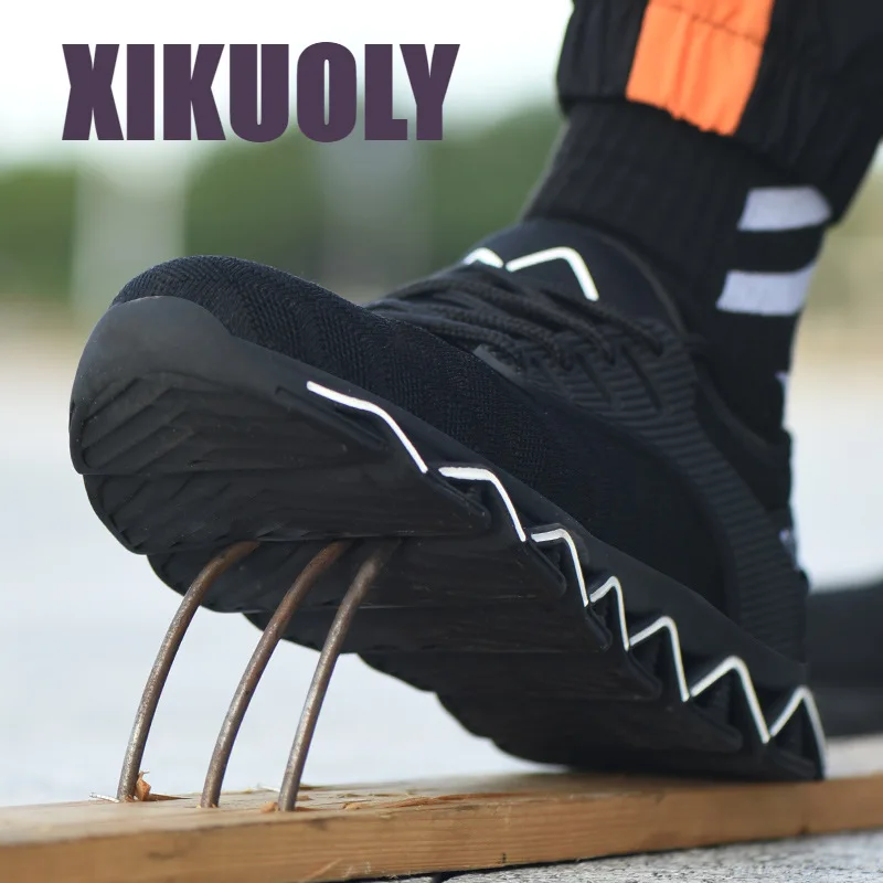 2021 Рабочая обувь ботинки из сетчатого материала Для мужчин безопасная Сталь