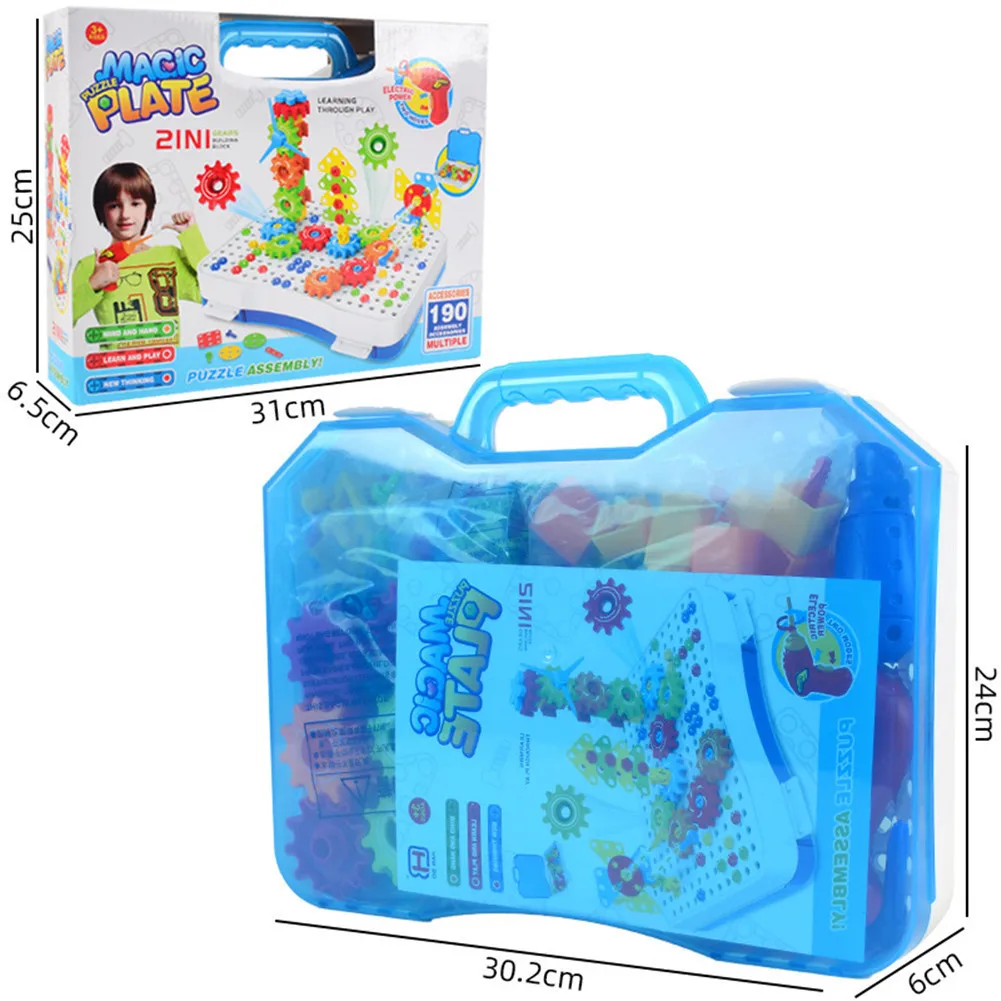 

Kids Drill Screw Nut Puzzles Toys Pretend Play Tool Drill Disassembly Assembly Children Drill 3D Puzzle Toys For Boy