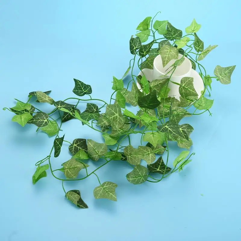 

Green Artificial Leaf Vine Ivy Plant Plastic Silk Cloth Boston Ivy Leaf Green Vines Home Hotal Decoration Greenery Plant