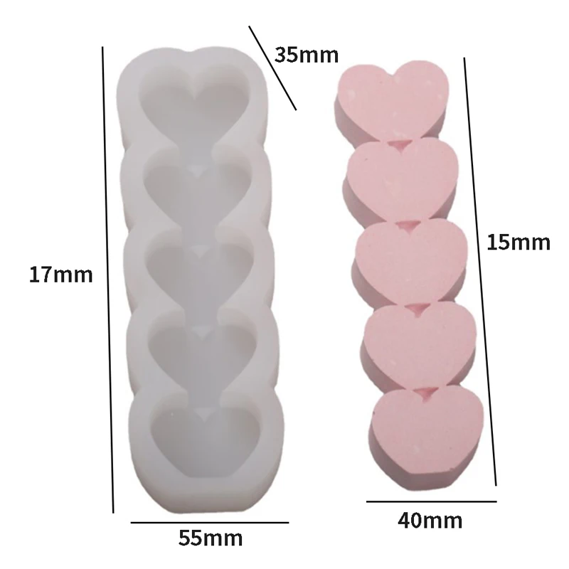 Heart Shape Candle Mold Clear Cylinder Candle Mould for Wedding Party Dinner Candle Making DIY Handmade Scented Candles