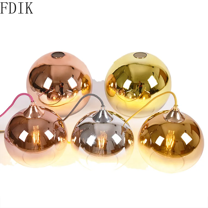 Круглые стеклянные подвесные лампы в скандинавском стиле Современный