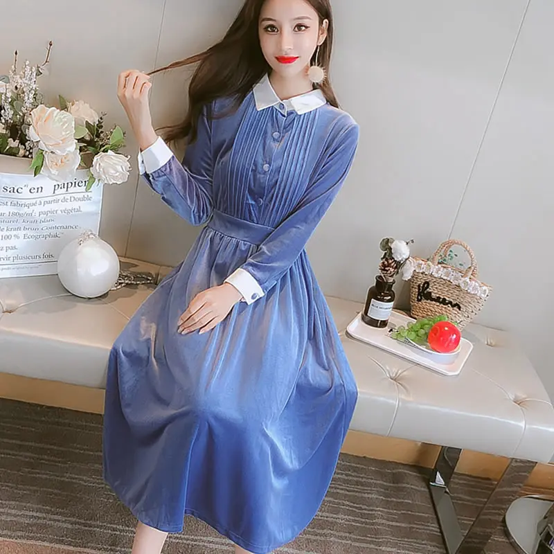 Новинка 2019 женское платье тонкий золотой пояс бархатная одежда в стиле Бога