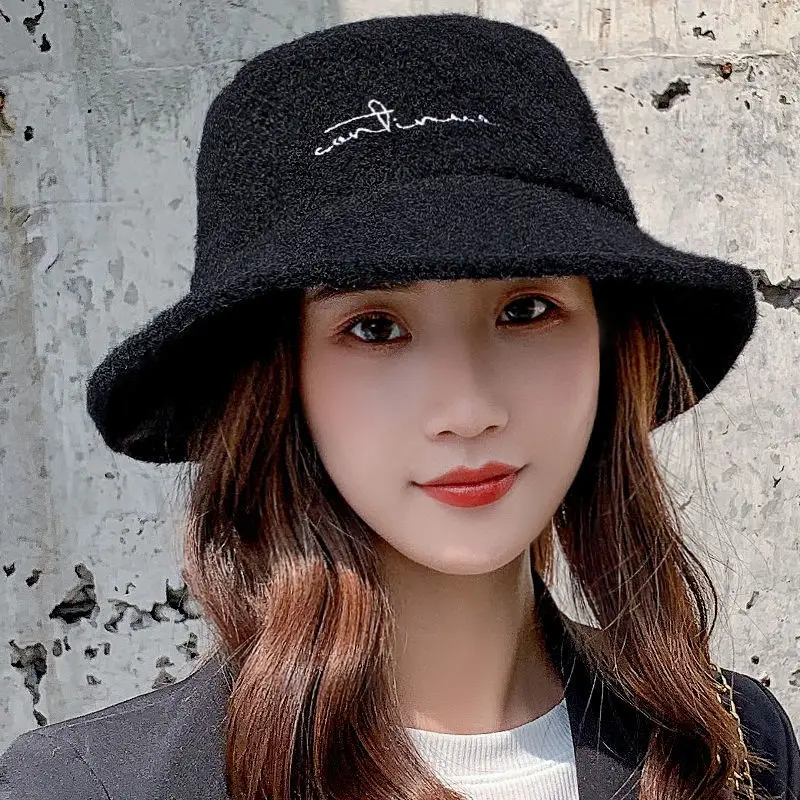 

The fisherman hat female han edition student qiu dong season and thicken the joker lovely ins round face big face show thin cap