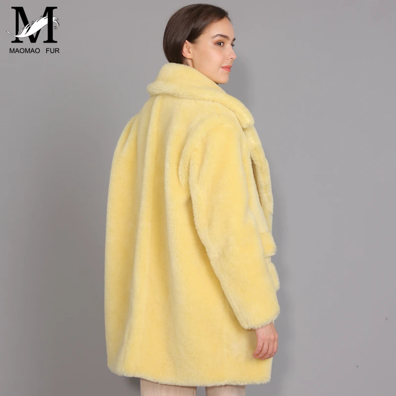 Роскошные jexxi высокое качество женские пальто из овечьего меха свободные модные