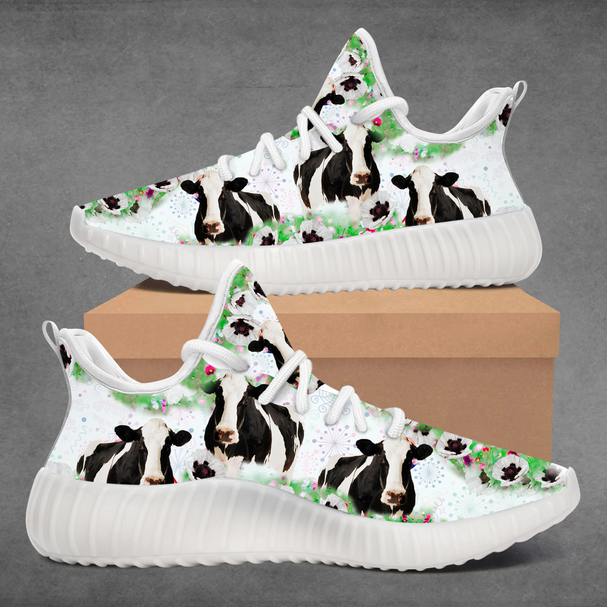 

2020 Custom Cow Sneakers Running Unisex Shoes