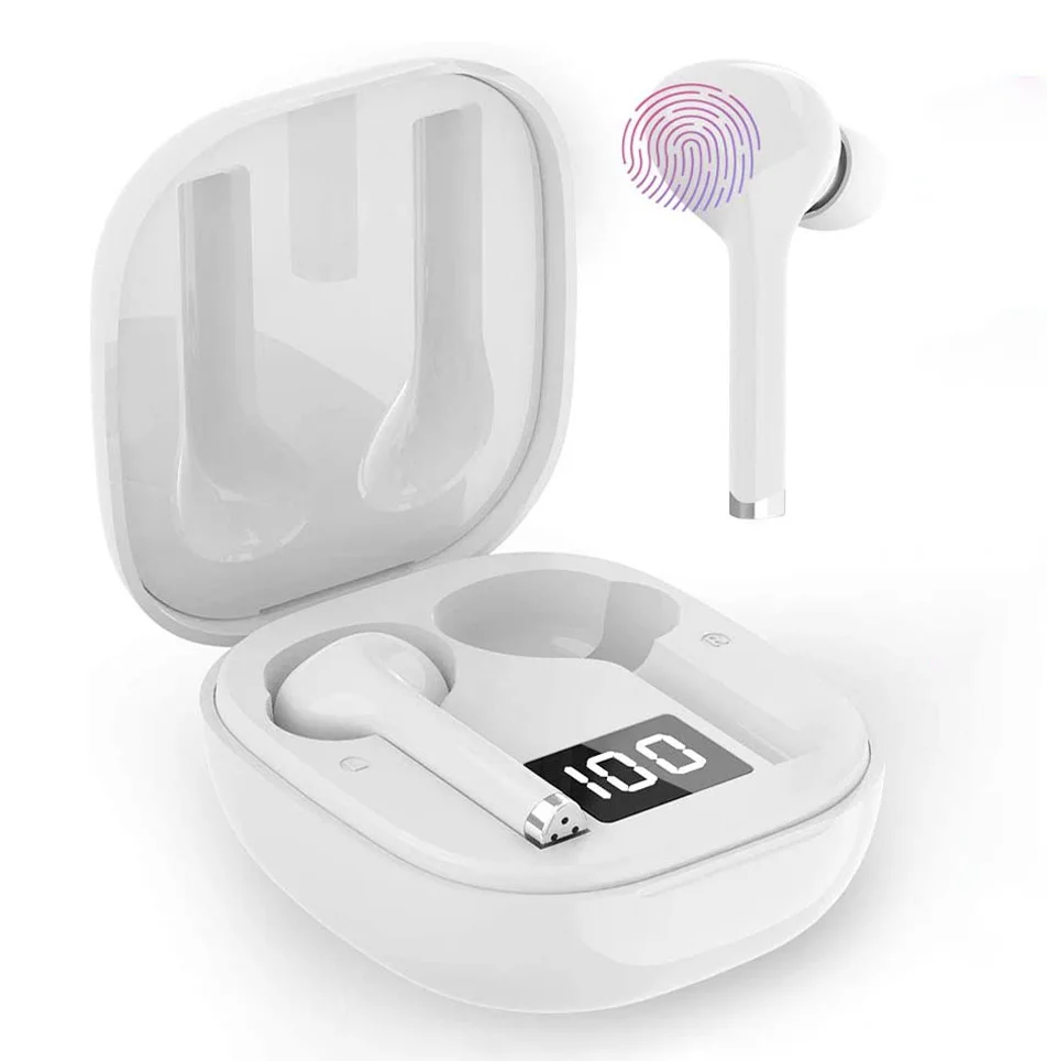 

Bluetooth 5.0 Wireless Earbuds Touch Control Headset HiFi Stereo Sound Mini Sport Bluetooth Earphones Noise Canceling Waterproof