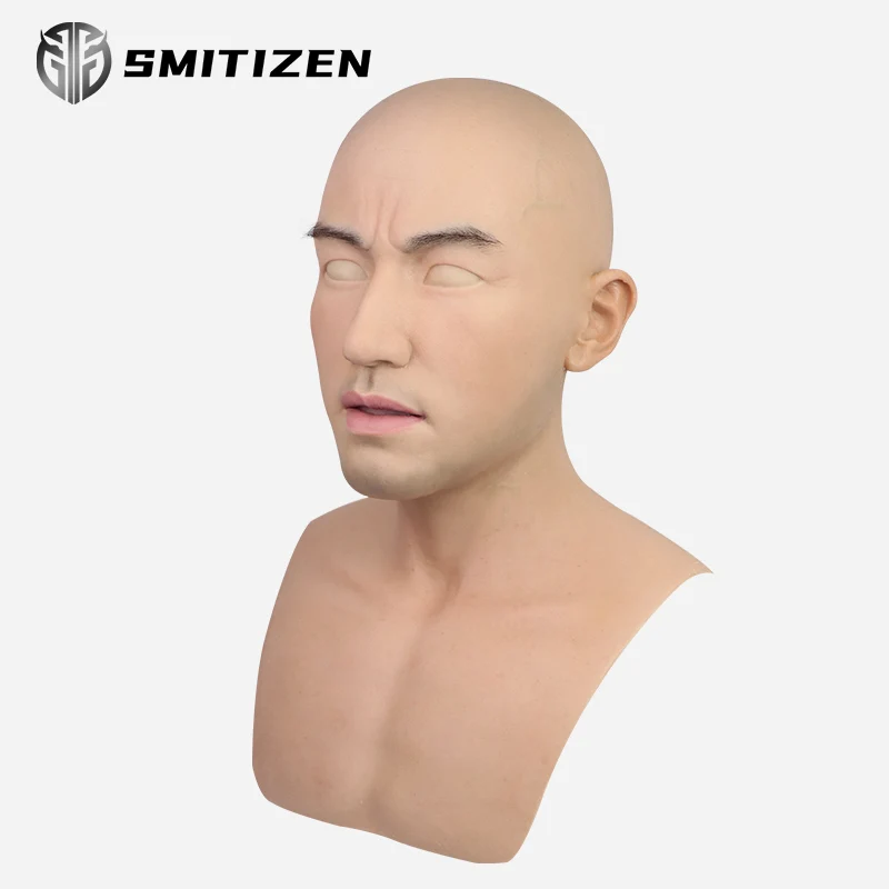 

Smitizen realistic artificial halloween silicone mask Male Disguise latex adult full face party masks Cosplay Props