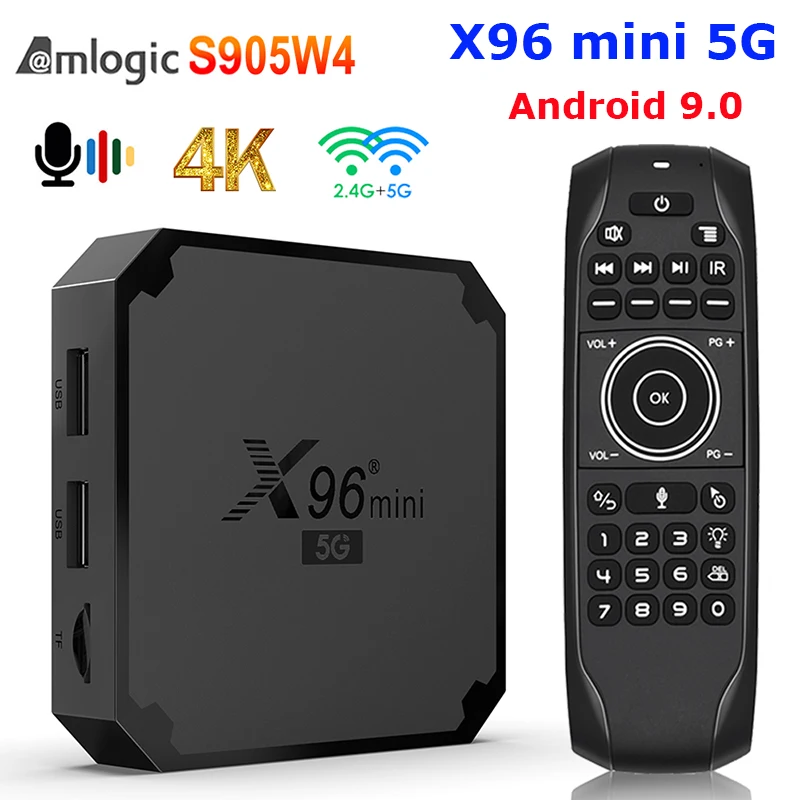 

5G X96 mini Android 9.0 Smart tv box x96mini Amlogic S905W4 Quad Core 2.4GHz/5G Dual WiFi 2G 16G 1G/8G Media Player Set top box