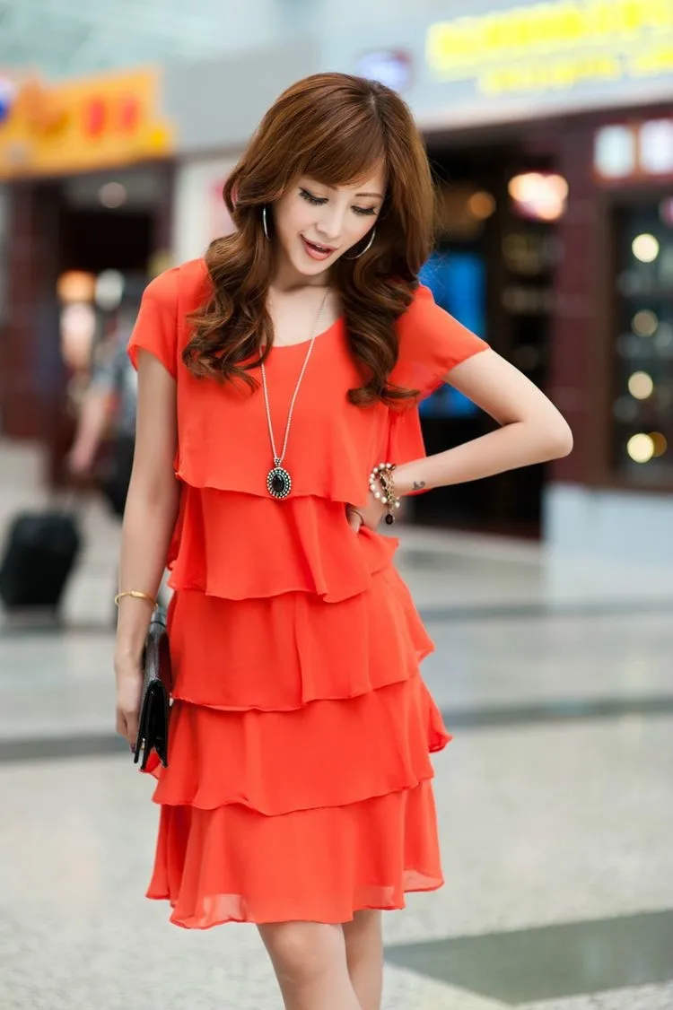 

Summer New Women Casual Loose Big Swing Ruffle Dress Vintage Chiffon Party Dress Plus Size vestidos verano 2019 clothes