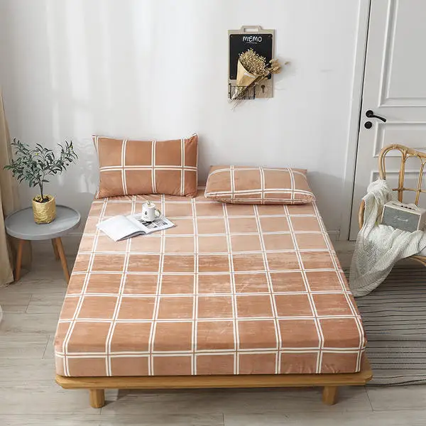 Простыня для кровати из полиэстера покрывающая матрас зимняя теплая фланелевая