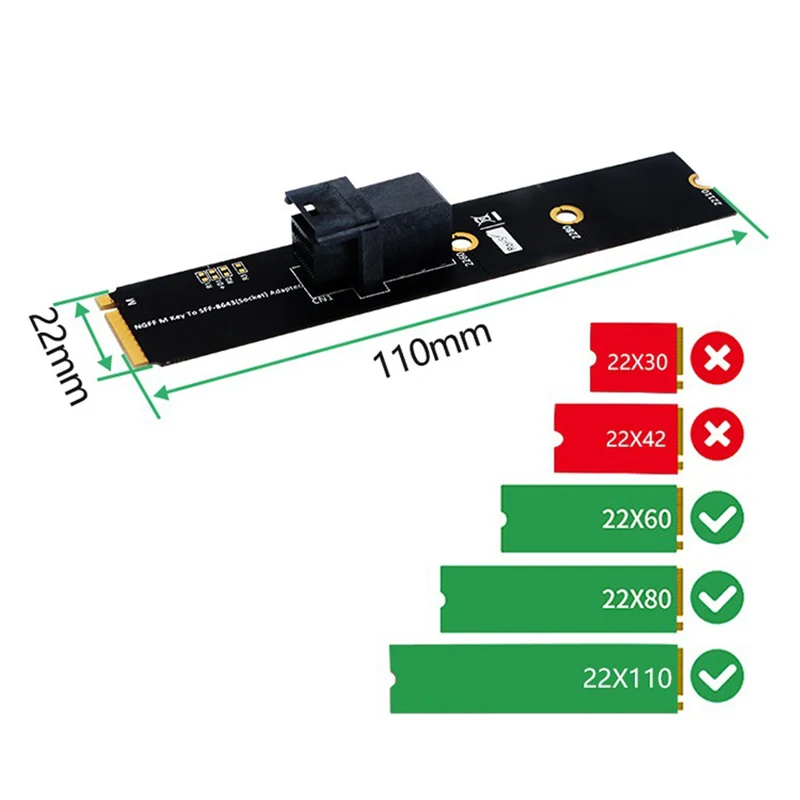 Адаптер для карты памяти M.2 адаптер Minisas HD SFF-8643 36Pin поддерживает протокол NVME |